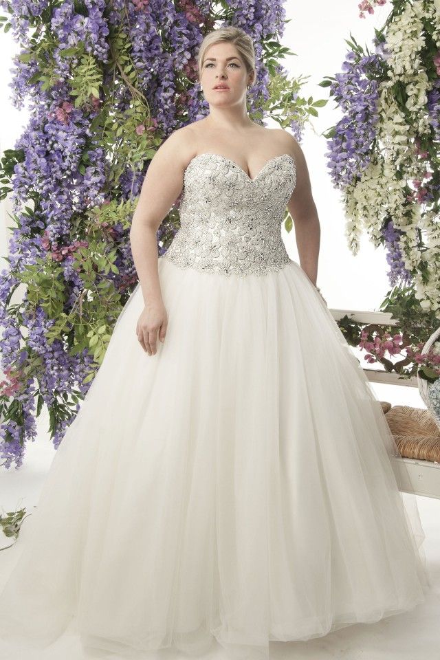A plus size ball gown wedding dress