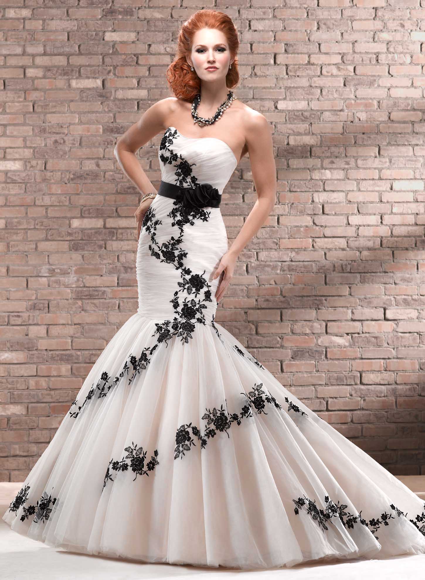 A black and white trumpet dress