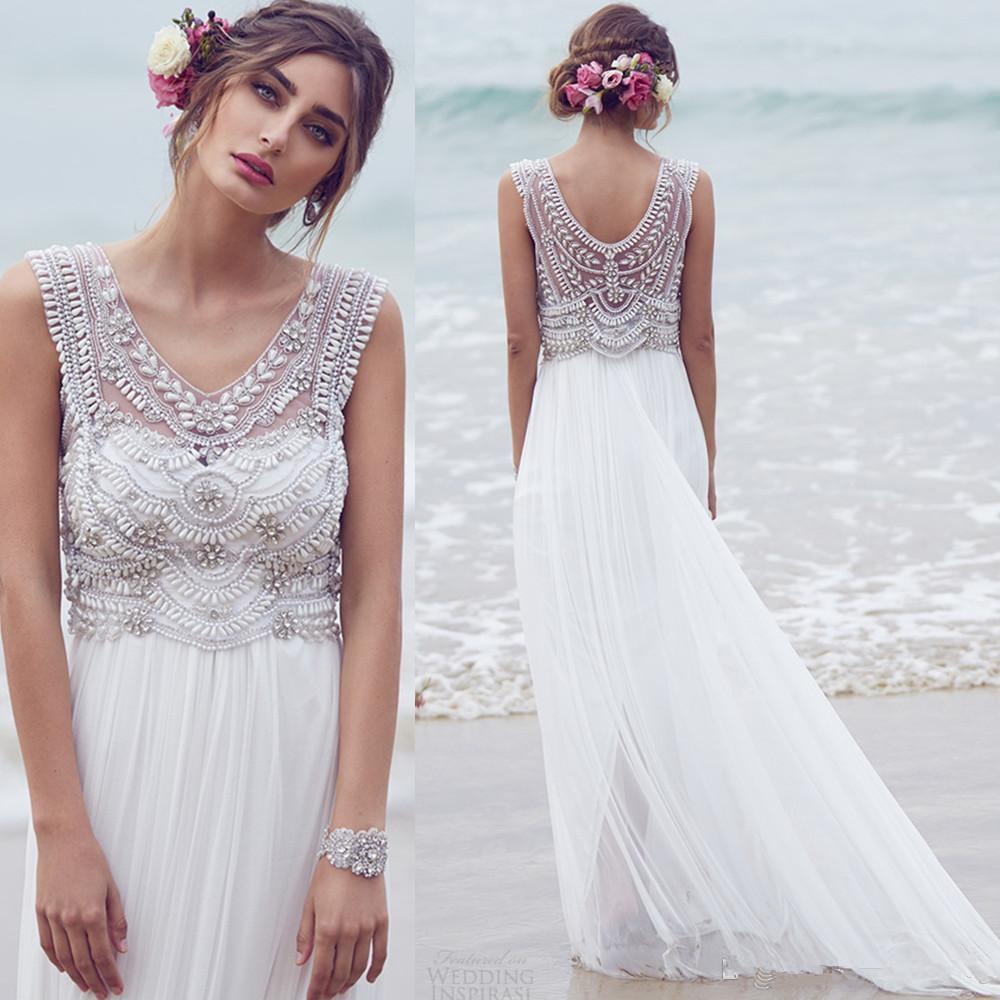 A boho chic beach wedding dress