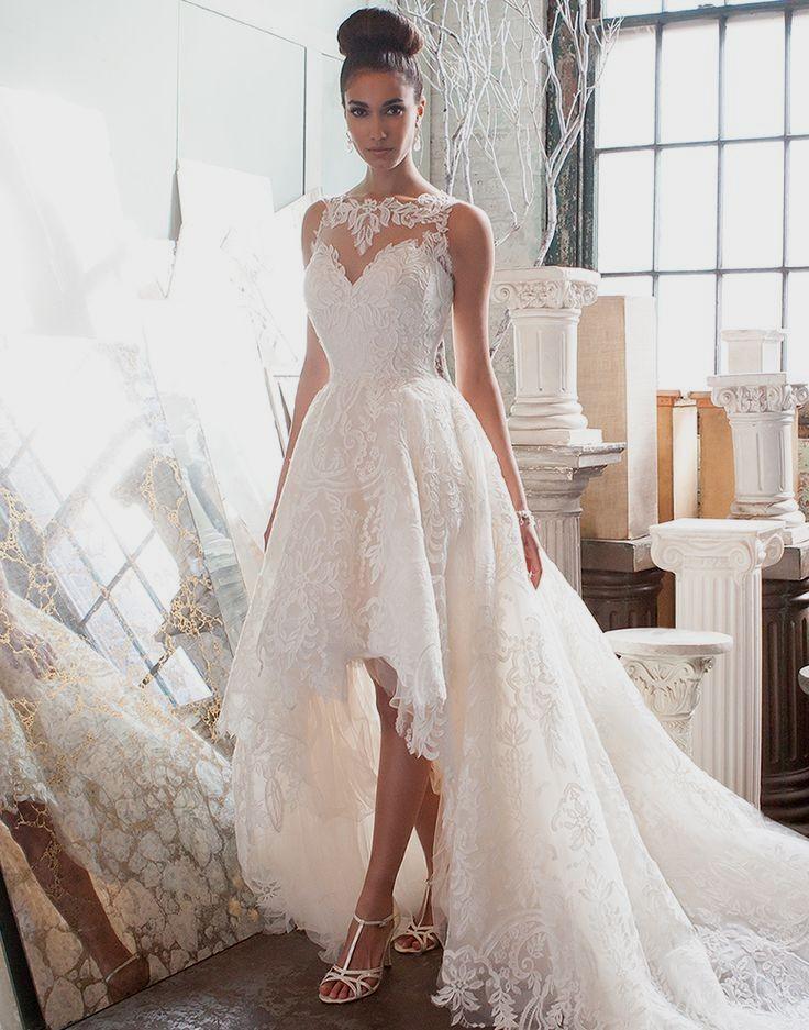 An elegant high low wedding dress