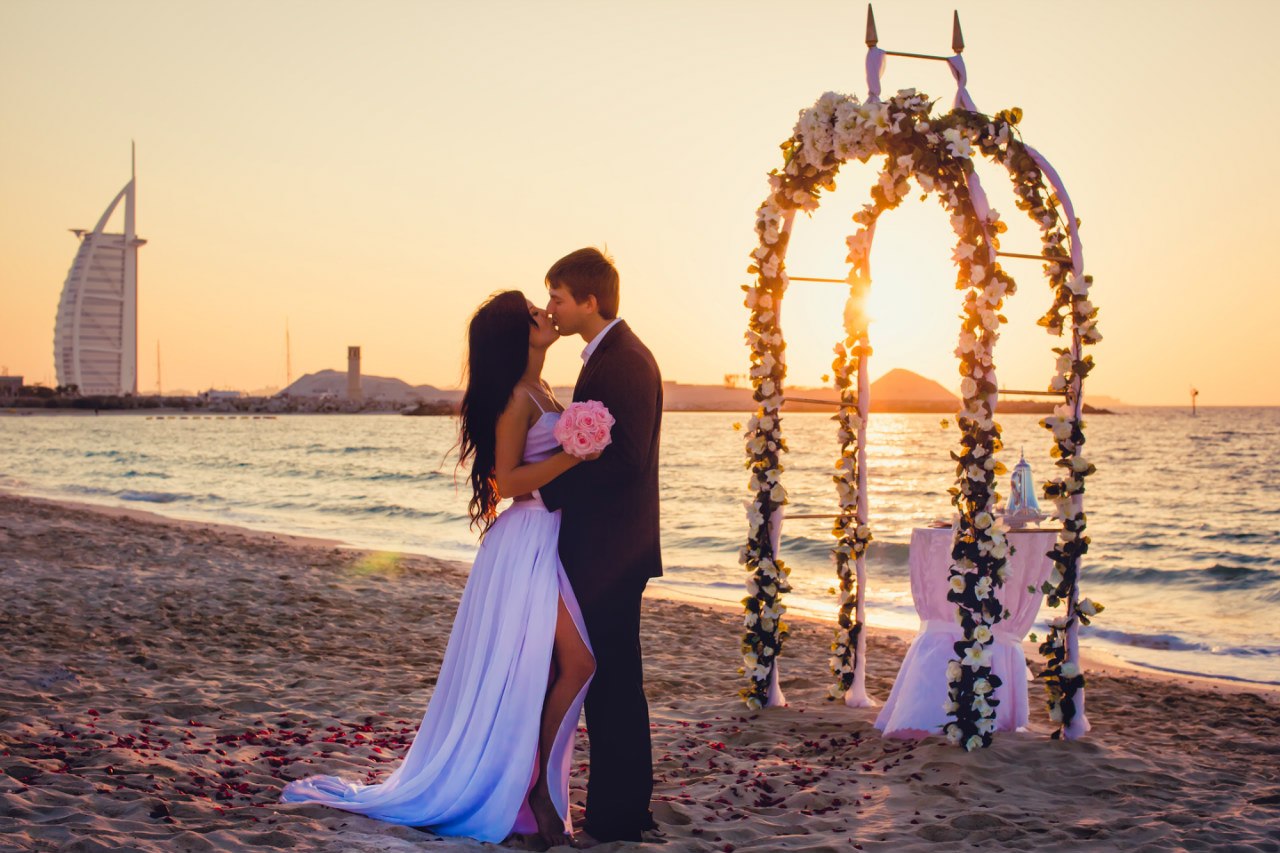 A romantic beach wedding
