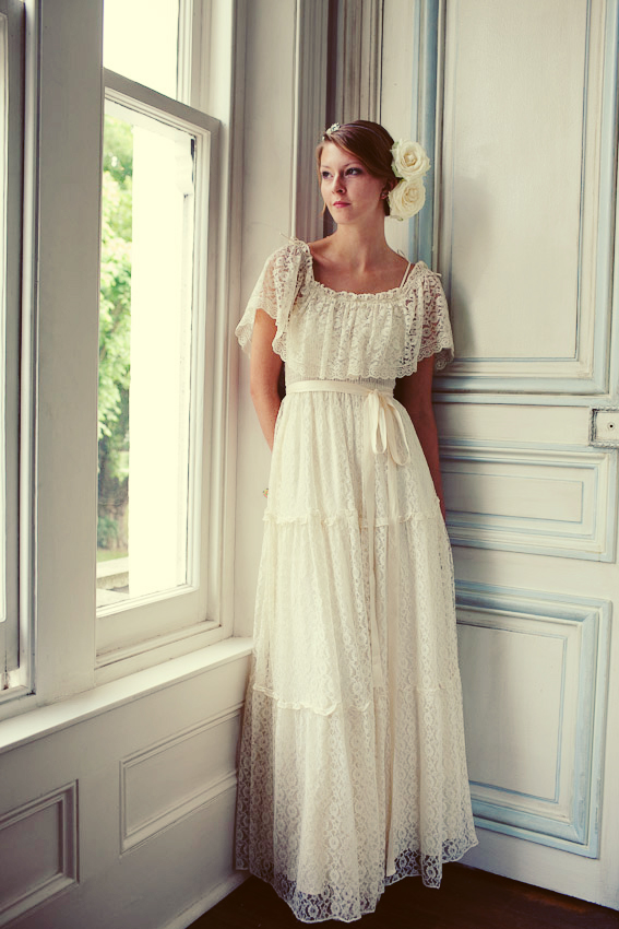 A vintage wedding dress