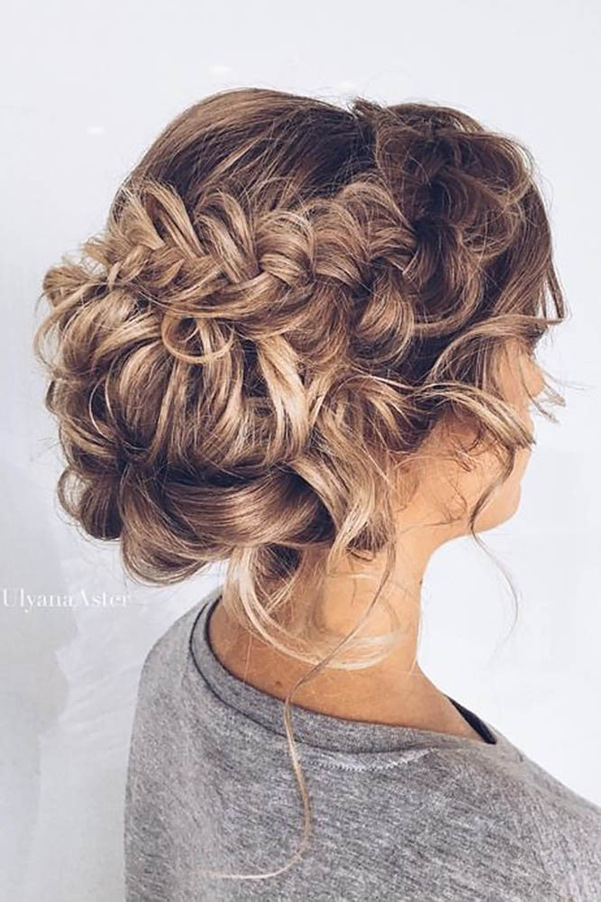 A wedding hairstyle with chignon