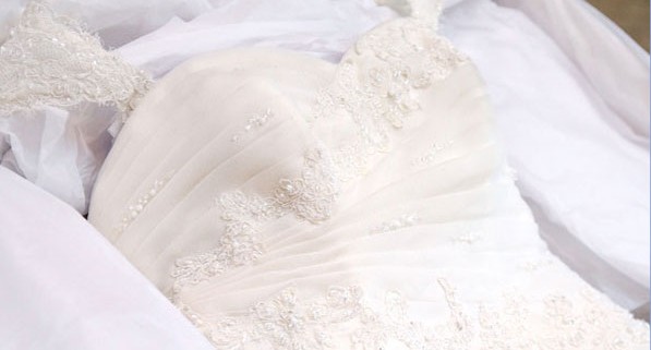 Don't clean your wedding gown at home