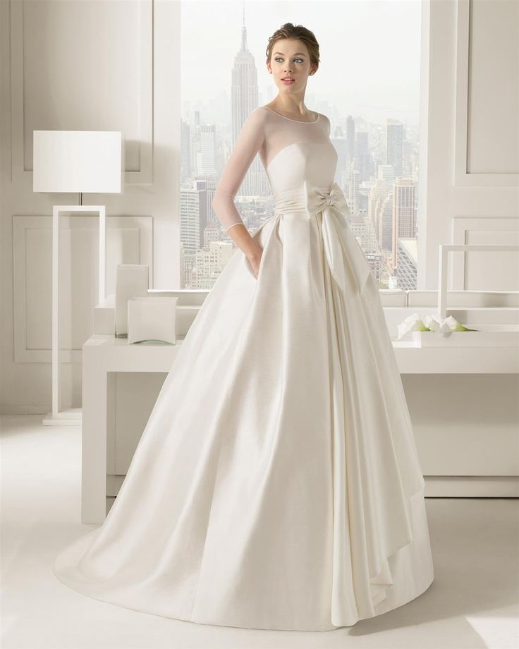 A high neck wedding gown