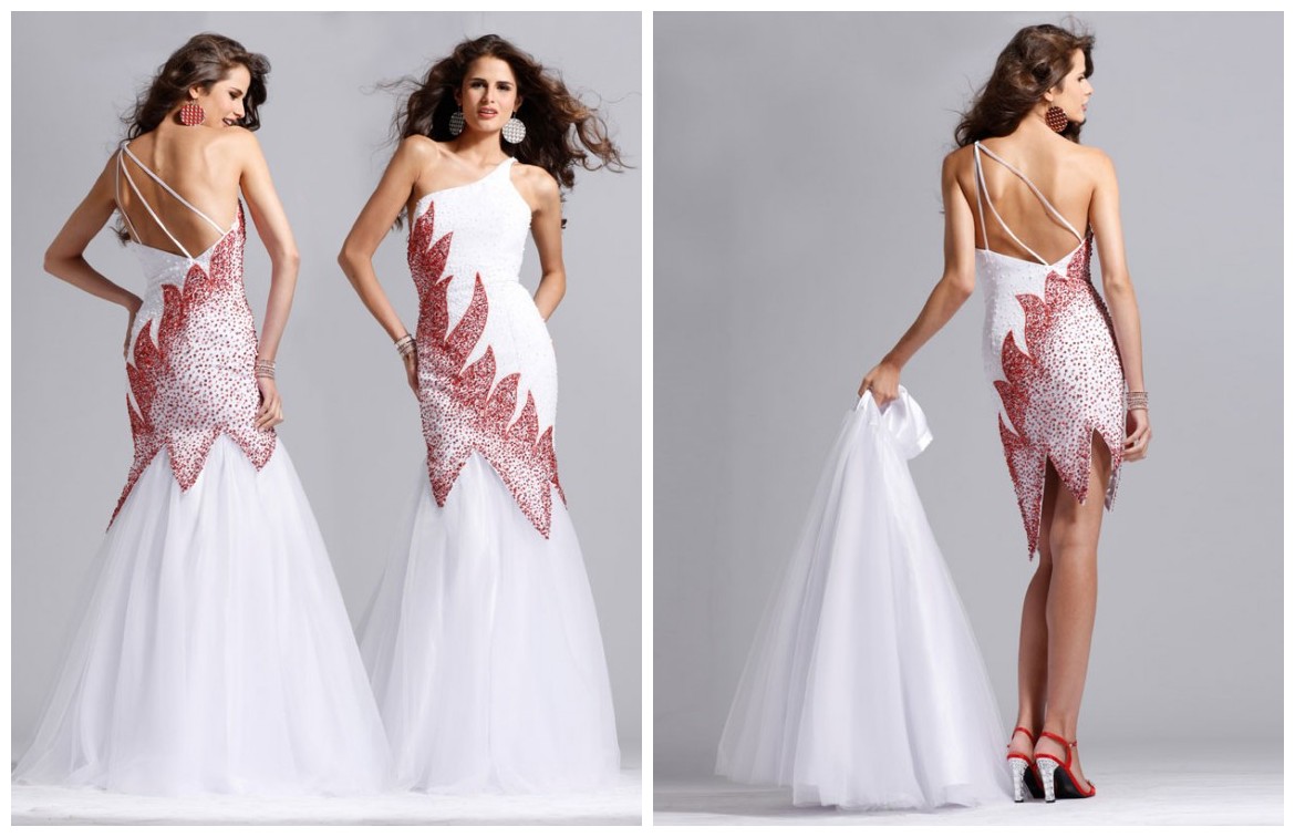 Mermaid wedding dress with detachable skirt