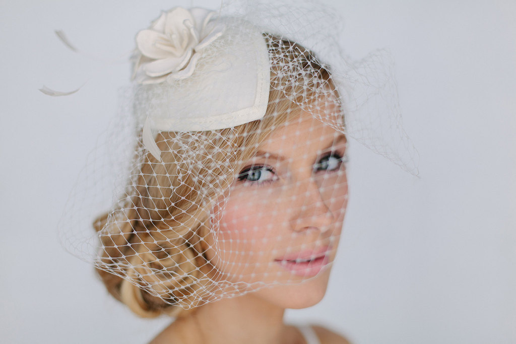 Vintage inspired wedding hat with veil