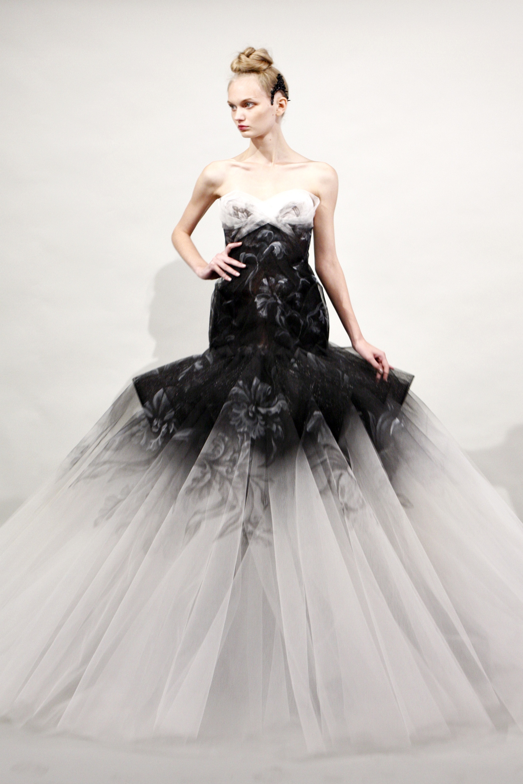 Black and white wedding dress by Marchesa