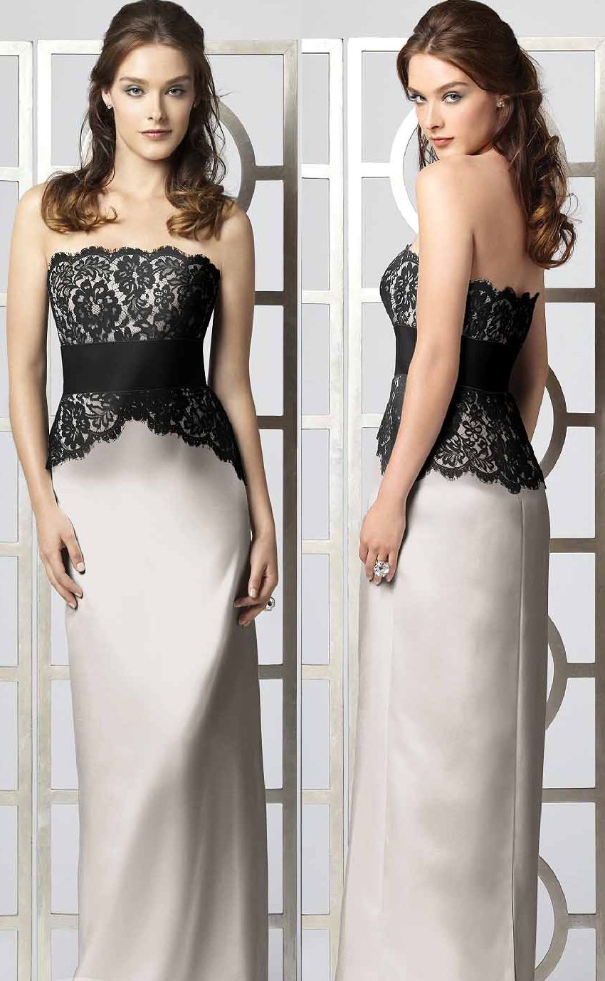 Sheath wedding dress with lace top