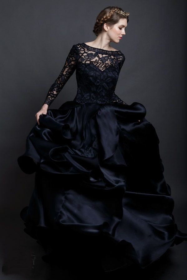 Black bridal dress by Sareh Nouri