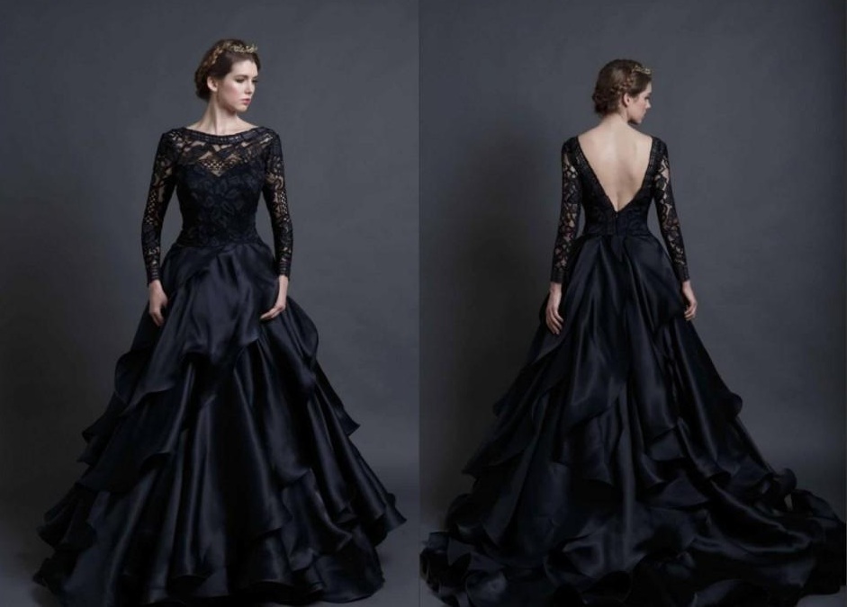 traditional spanish black wedding dress