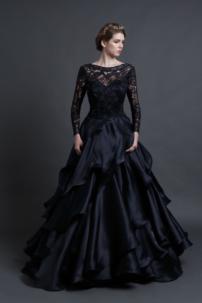 Sareh Nouri black wedding dress