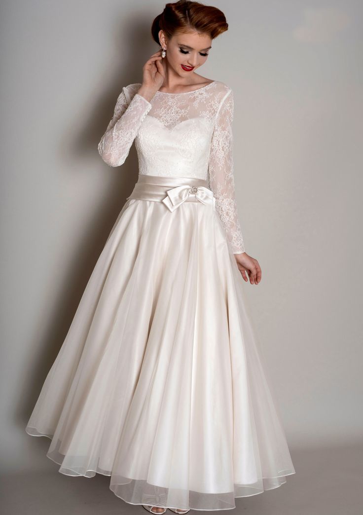 Vintage tea length wedding dress