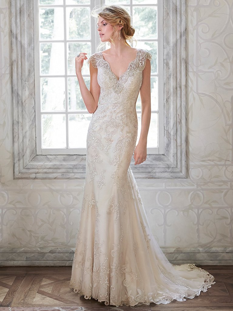 Embellished Lace Wedding Dress