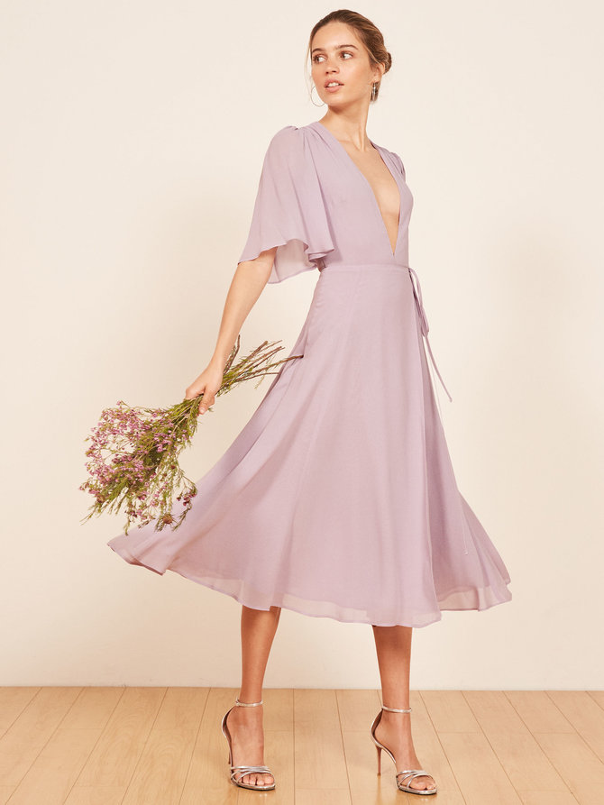 Rhodes lilac dress by Reformation