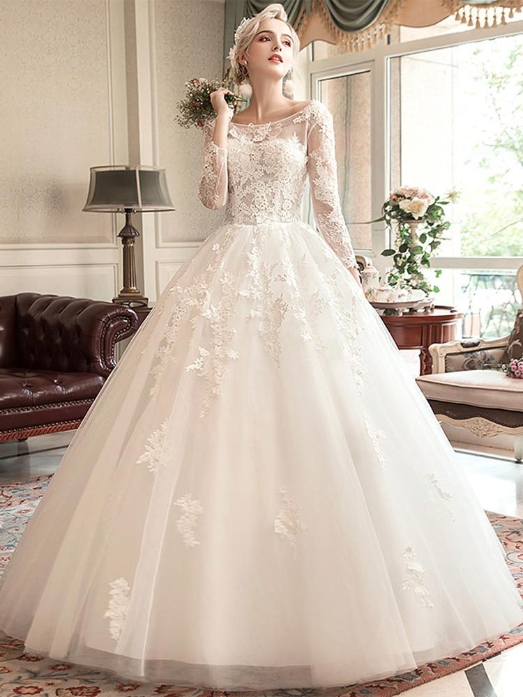 Illusion wedding gown