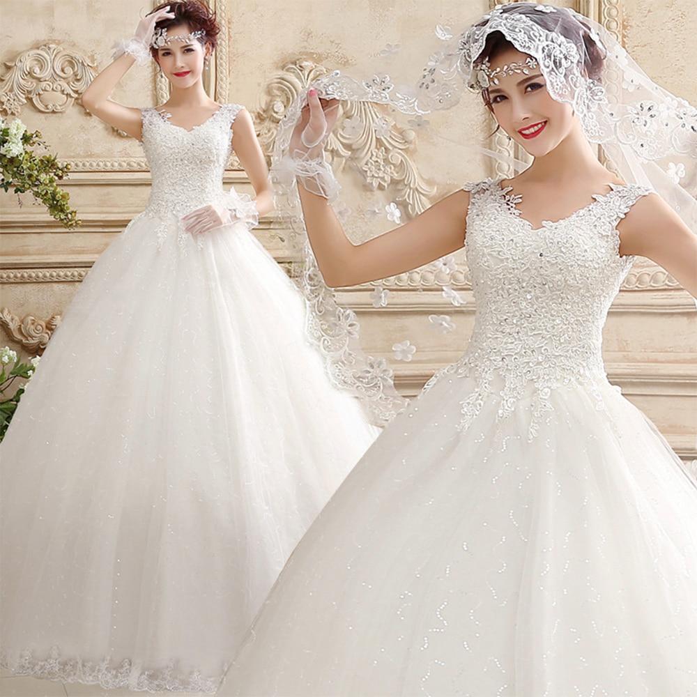 Lace bodice ball gown wedding dress