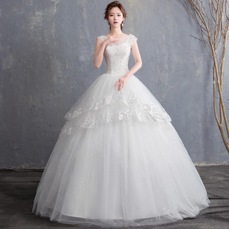 Wedding dress with a multi-tiered skirt