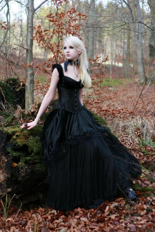 A black gothic wedding gown