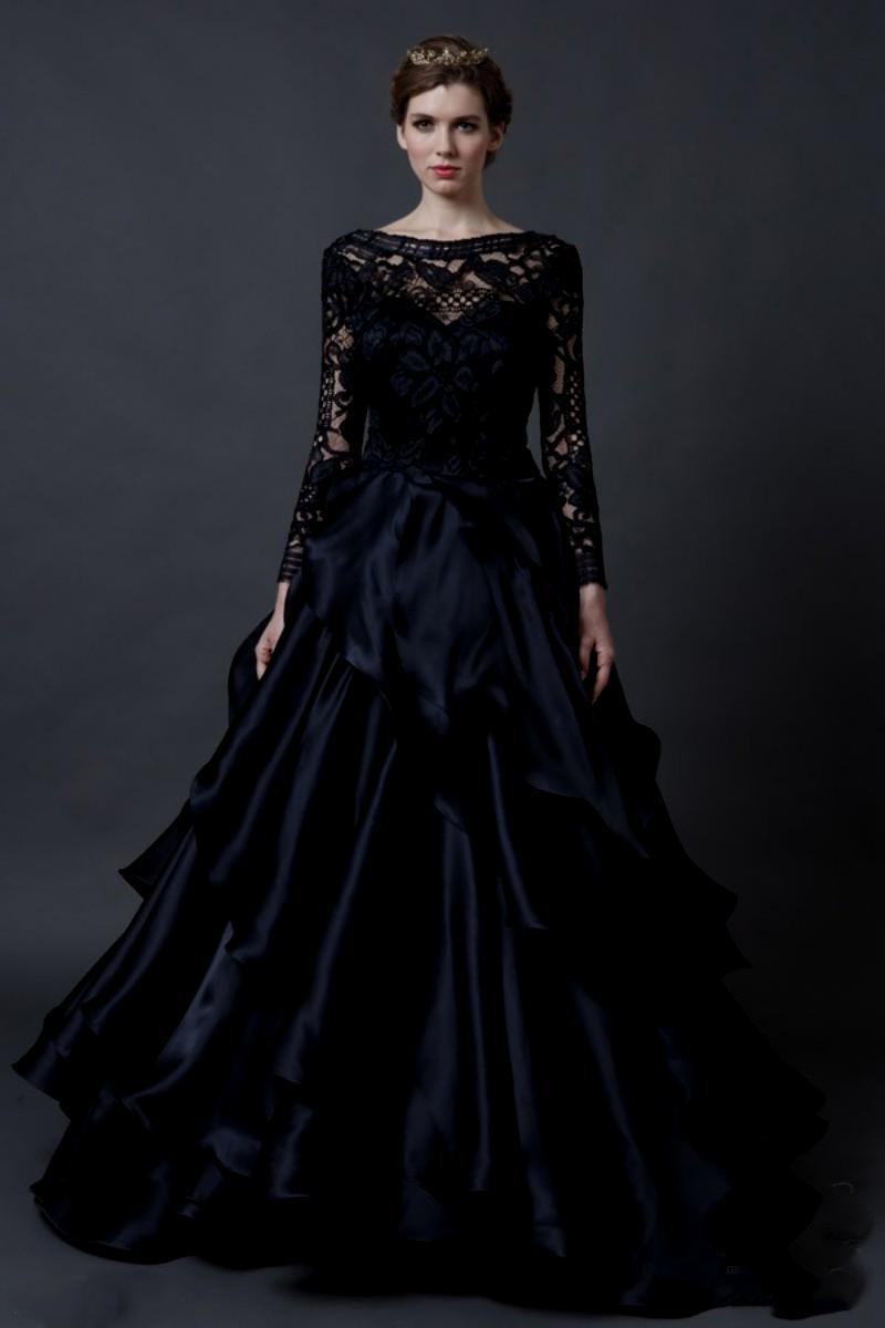 A black lace wedding dress