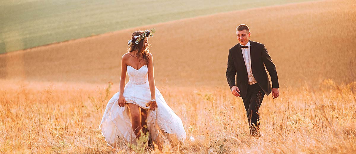 A country wedding gown