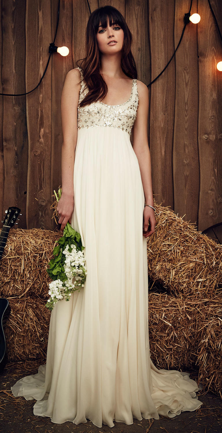 An empire waist dress by Jenny Packham