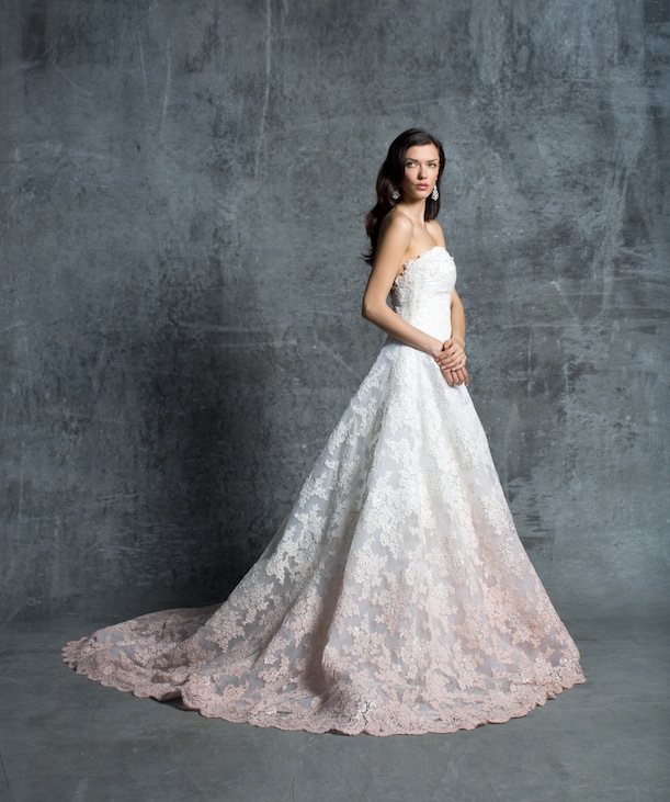 Creative lace ombre wedding gown
