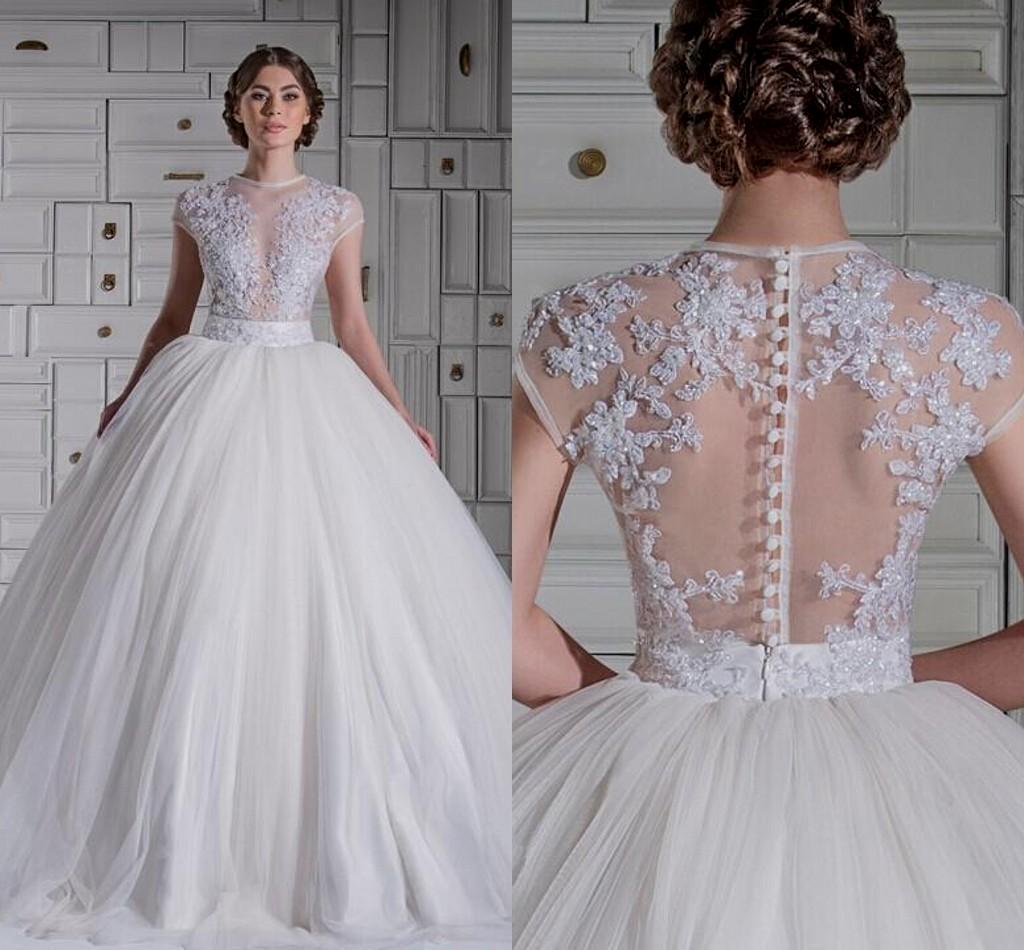 cap sleeve ball gown wedding dress