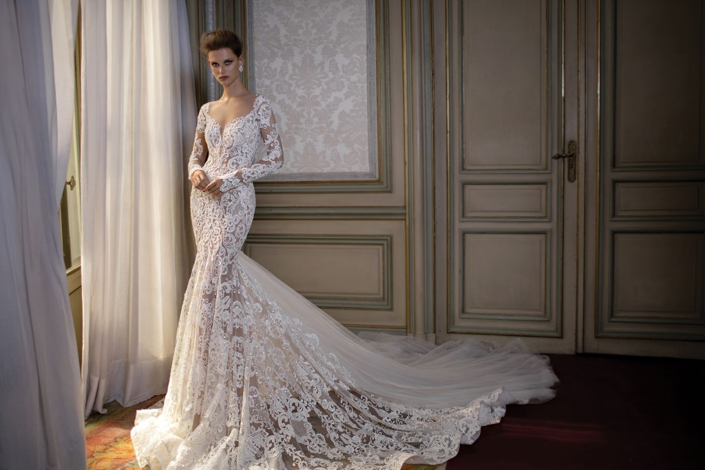 A lace wedding dress