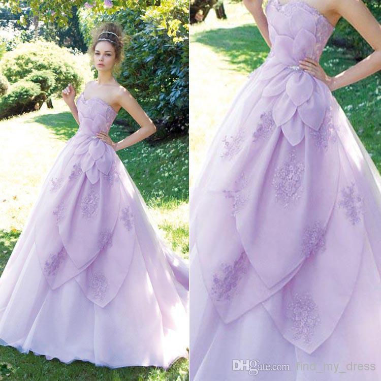 Lilac wedding gown