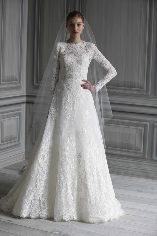 Long sleeve lace wedding dress