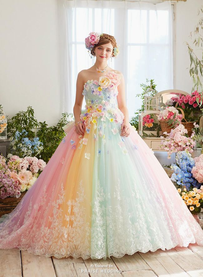 Rainbow wedding dress