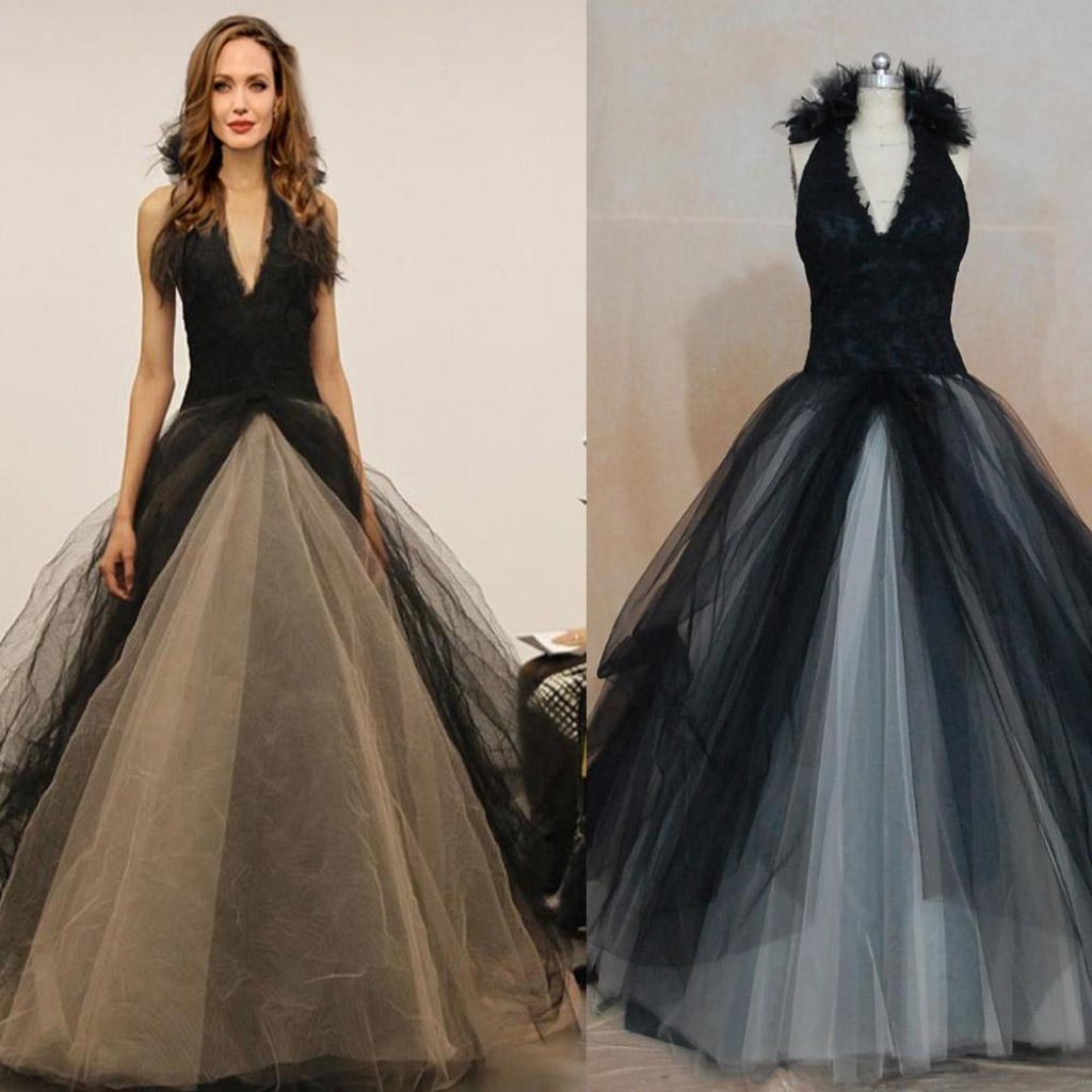 Gothic tulle wedding dress