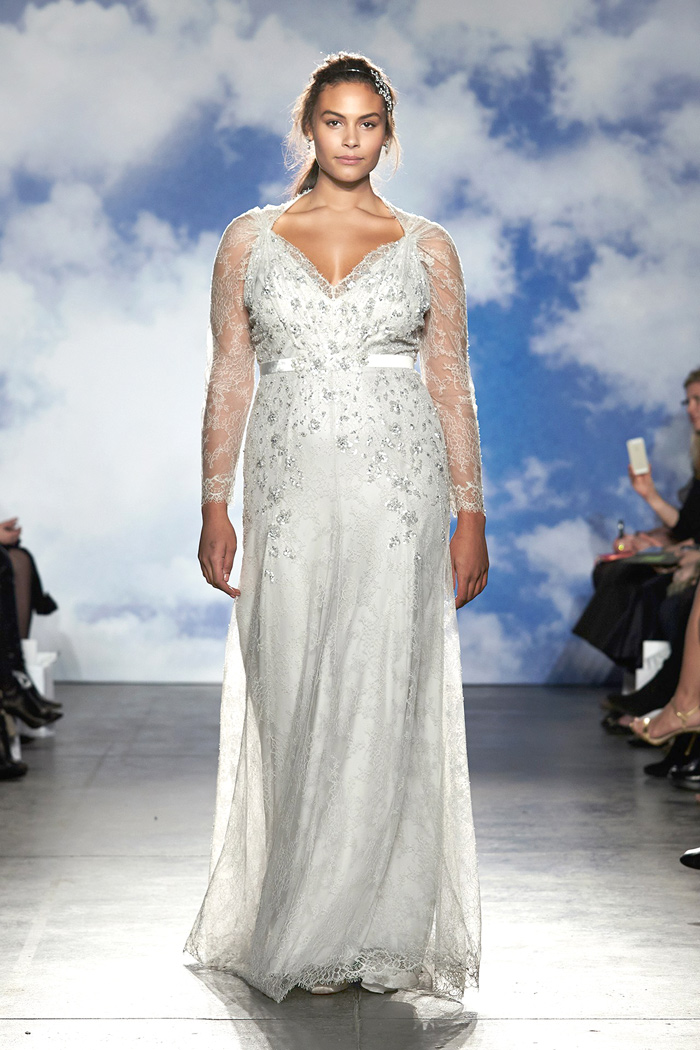 Plus size wedding dress with sleeves