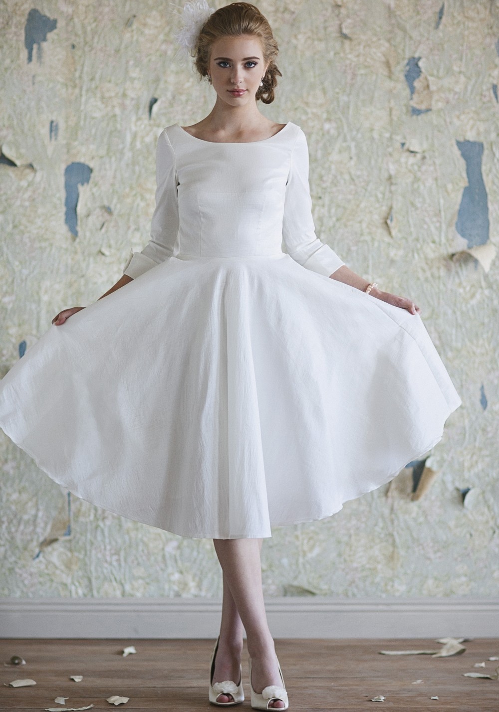 Casual tea length wedding dress