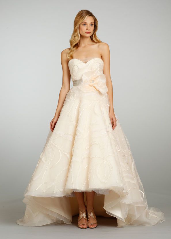 High-low tea length wedding dress