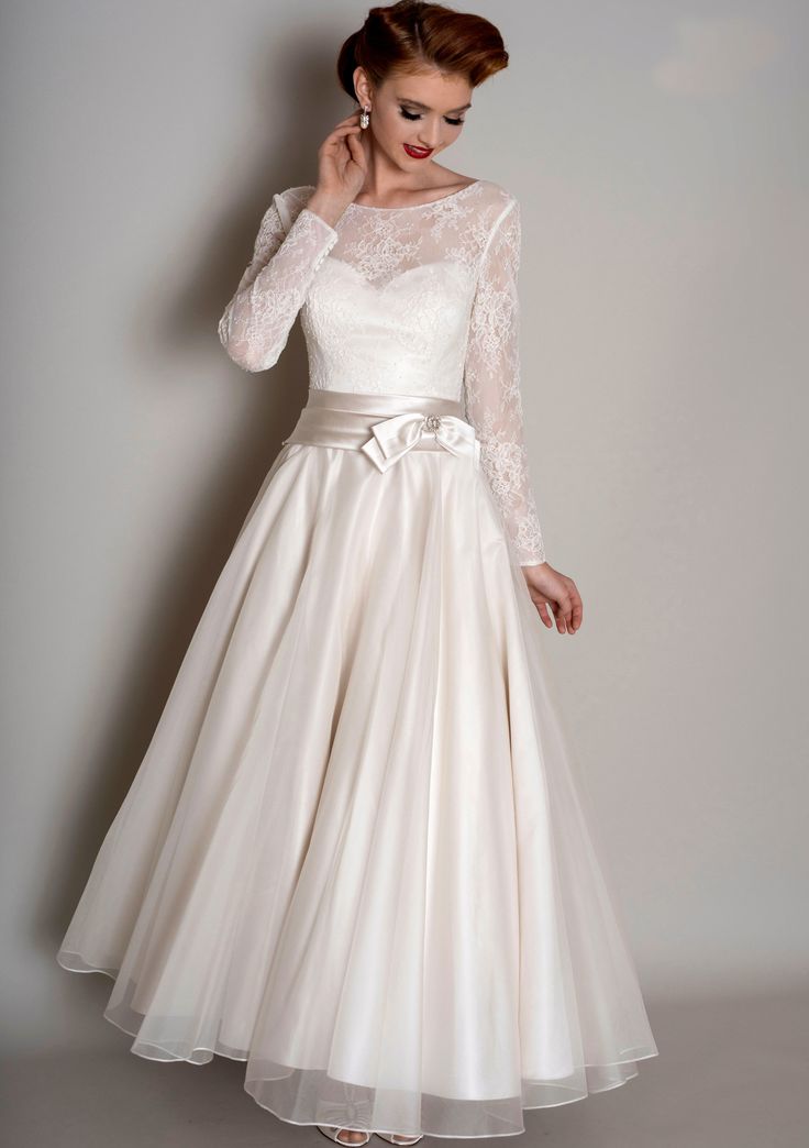 vintage tea length wedding dress