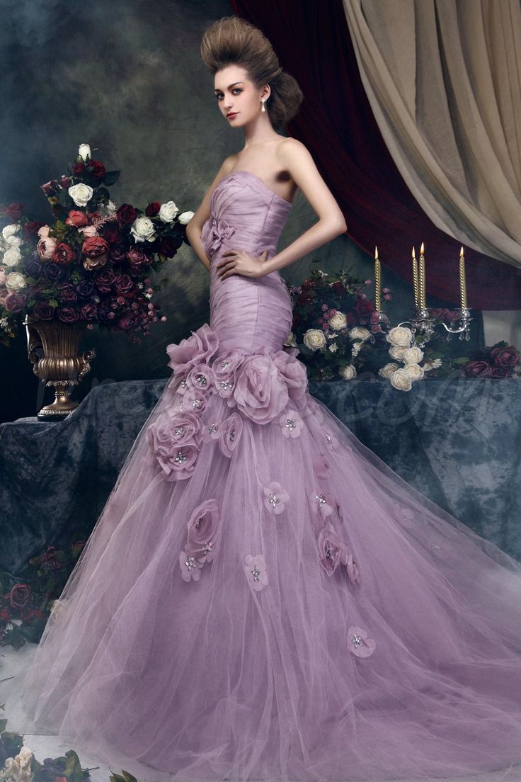 Lilac Mermaid Wedding Dress