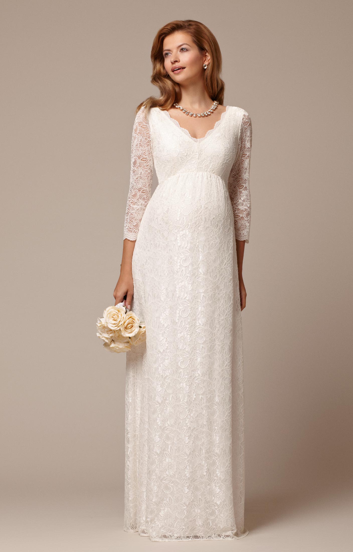 Maternity Wedding Dress With Sleeves ...