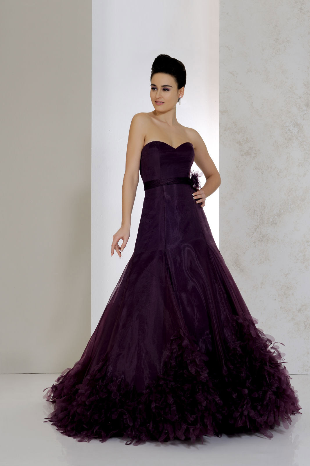 Purple And Black Short Wedding Dresses Cheap Sheer Neckline Coral