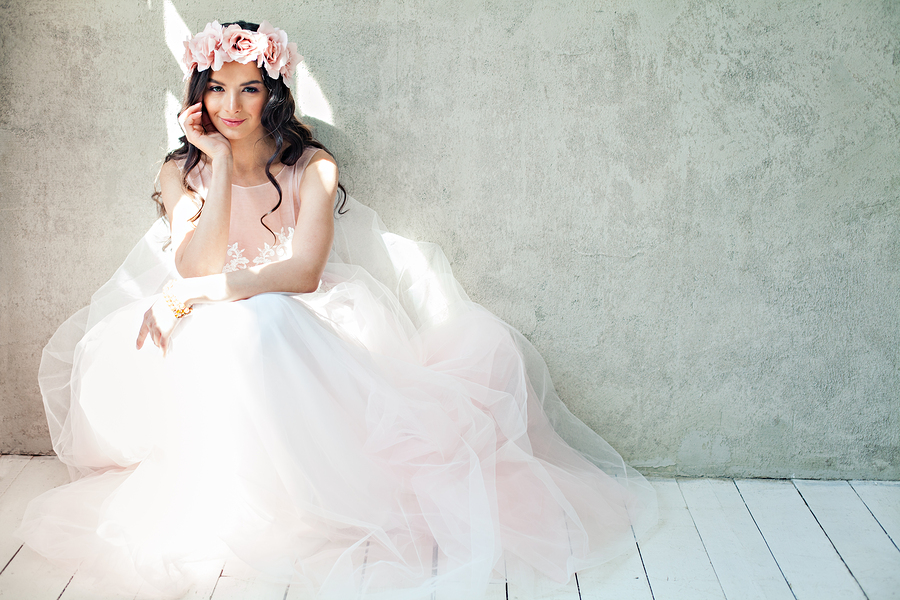 Beautiful bride in a wedding dress