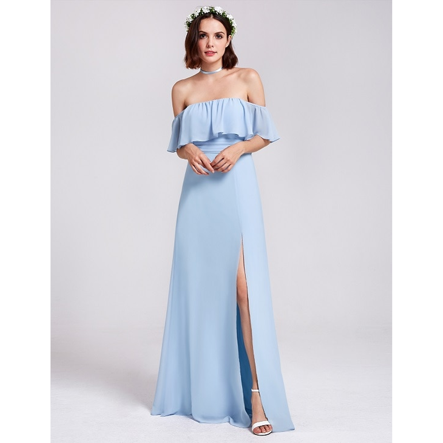 Bridesmaid dress with a slit