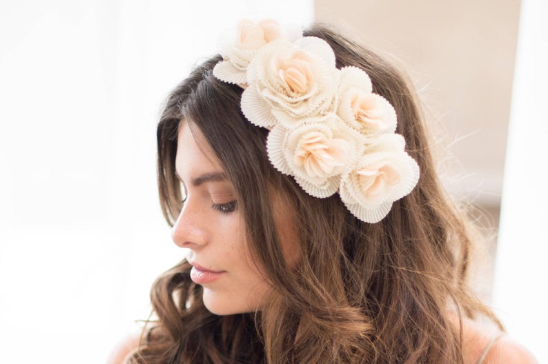 Artificial flowers for wedding hairstyle