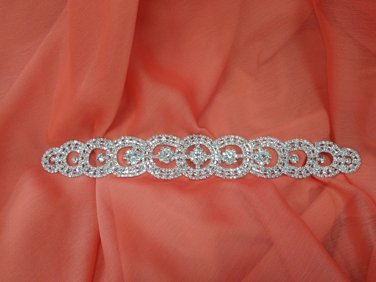 Crystals embellishment on wedding dress