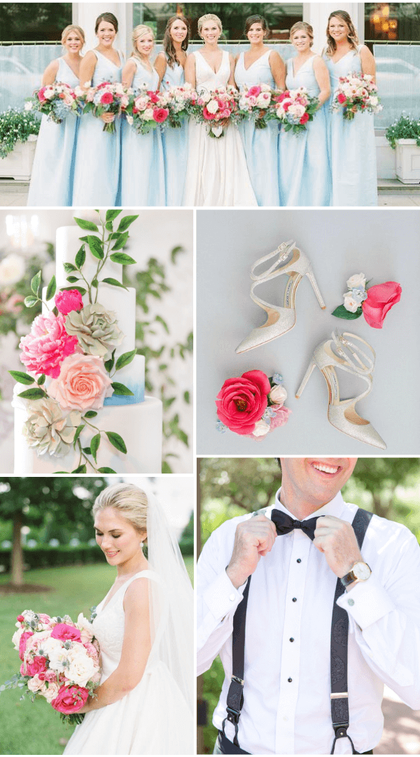 Ice blue and hot pink wedding