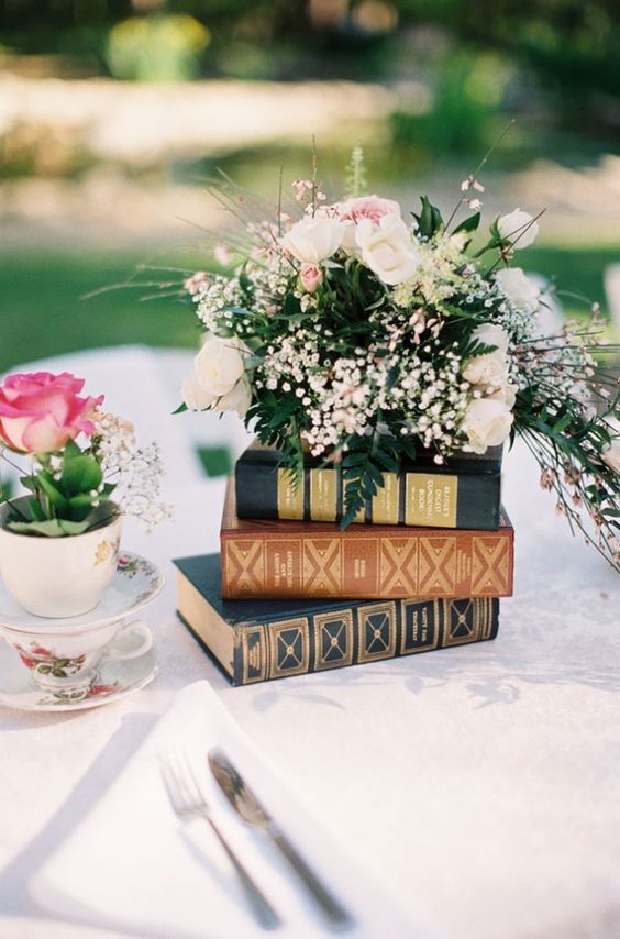 Book wedding centerpiece