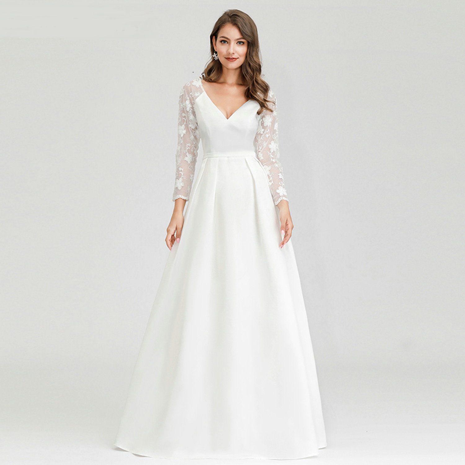 A-line wedding dress with sleeves