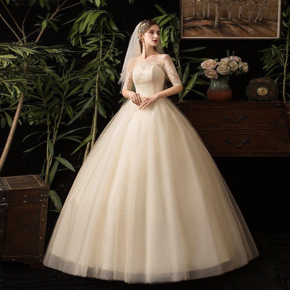 Ball gown wedding dress with sleeves