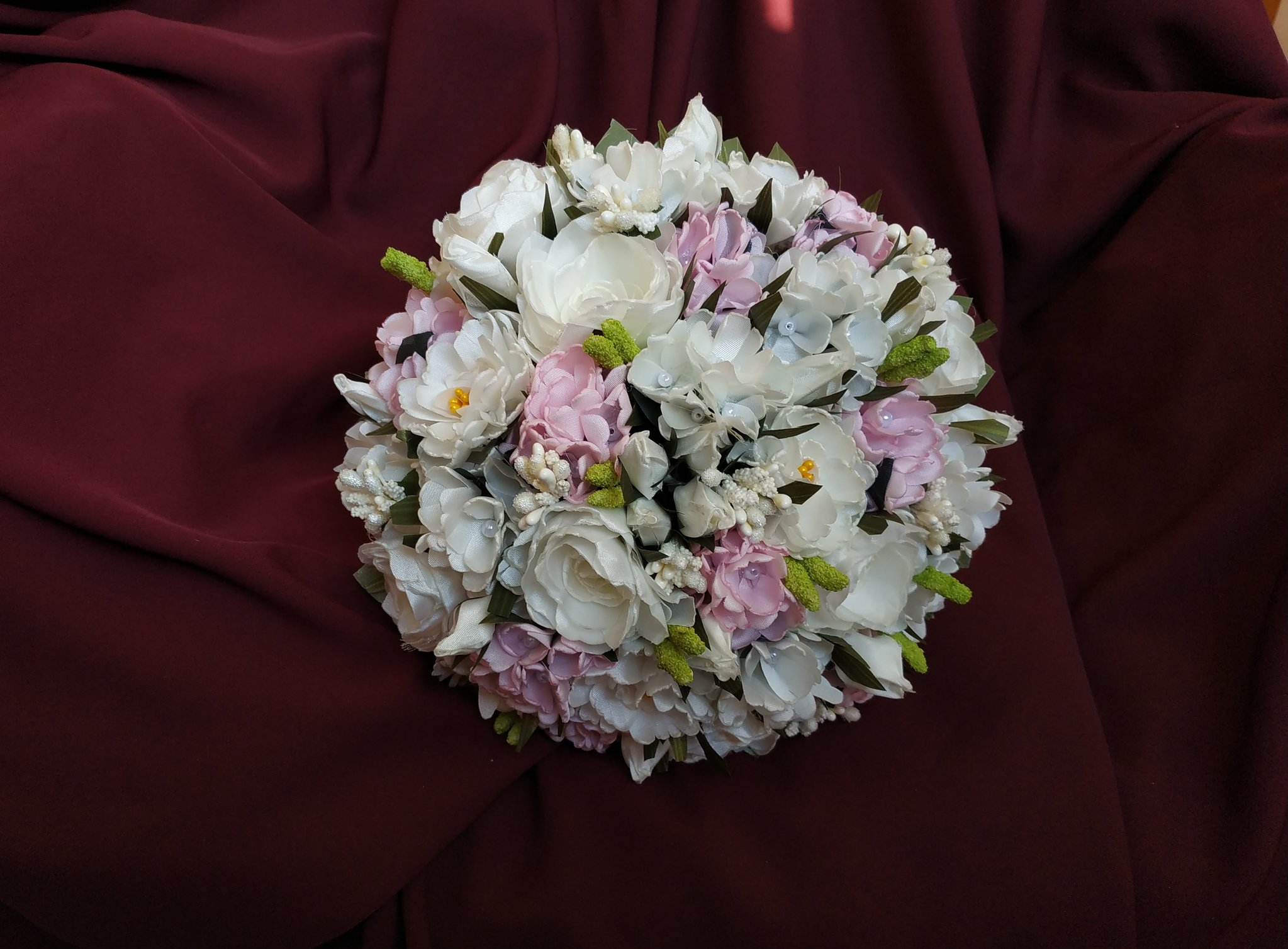 Handmade bridal bouquet of peonies