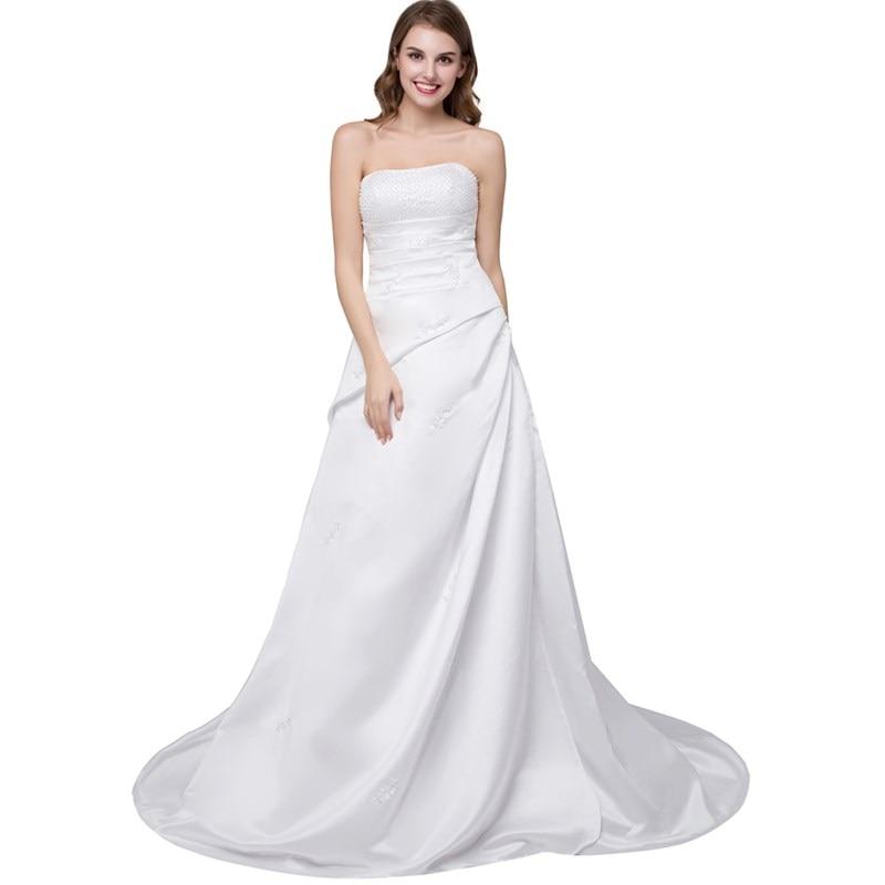 Strapless A-line wedding gown